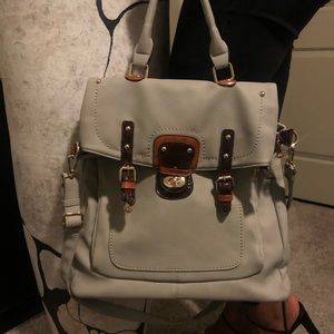 Large, soft gray, multi use bag.